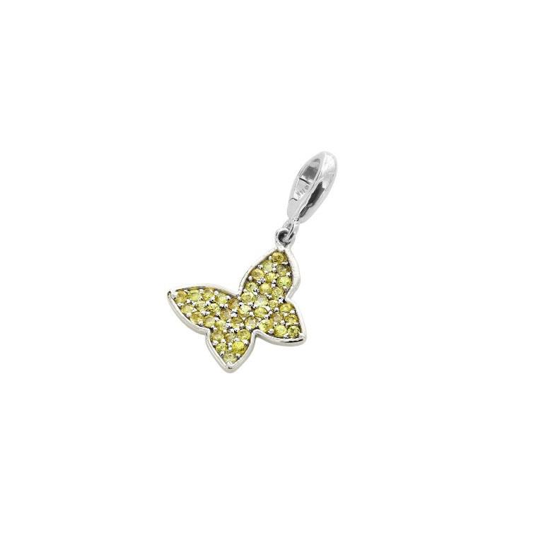 Sunrise Day Camp White Gold Yellow Sapphire Butterfly Pendant