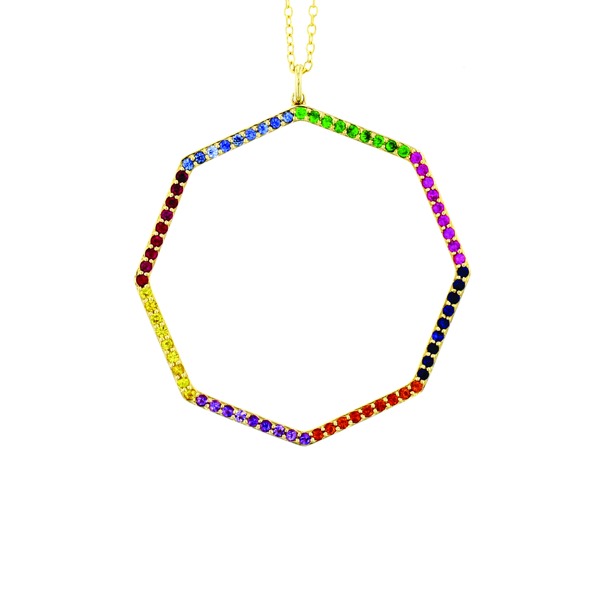 Phillips House 14k Yellow Gold 40mm Rainbow Hero Necklace