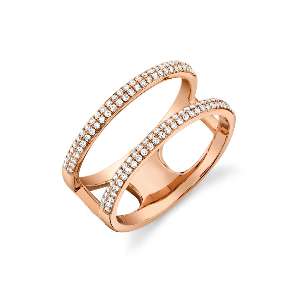 London Collection 14k Gold Pave Diamond Split Ring