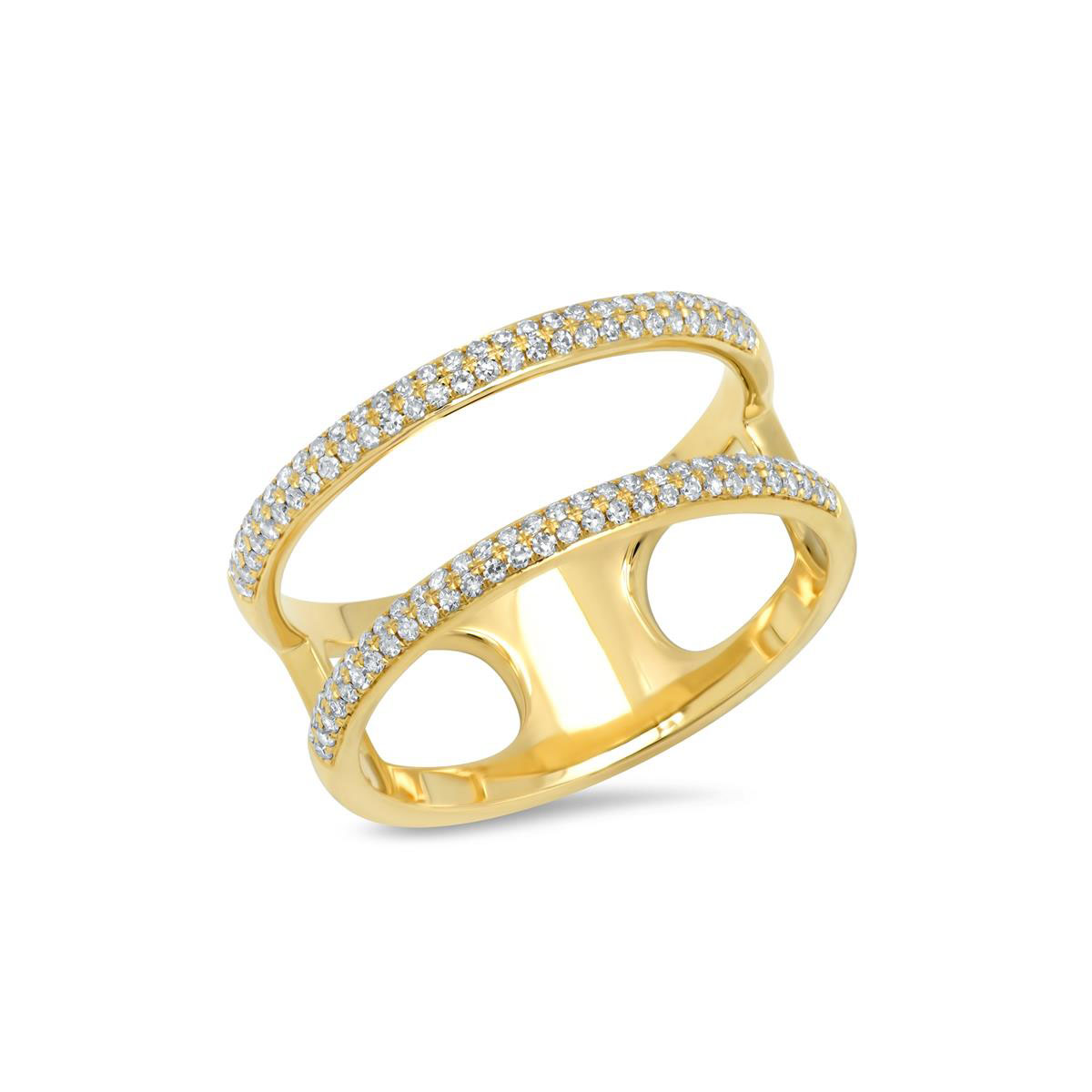 London Collection 14k Gold Pave Diamond Split Ring