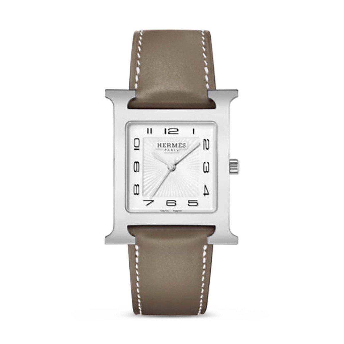 Hermes Heure White Dial Quartz Steel