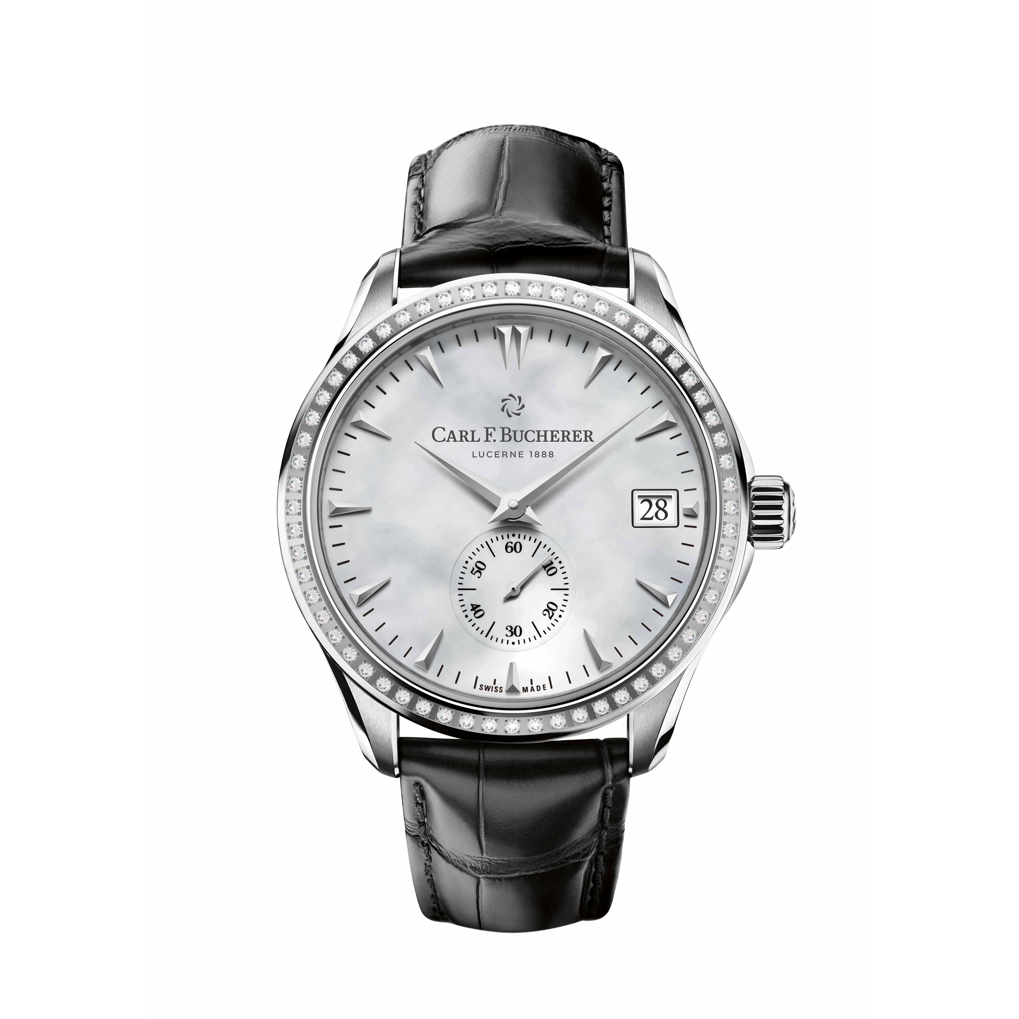 Carl F. Bucherer Manero Peripheral Stainless Steel Diamond Bezel Watch