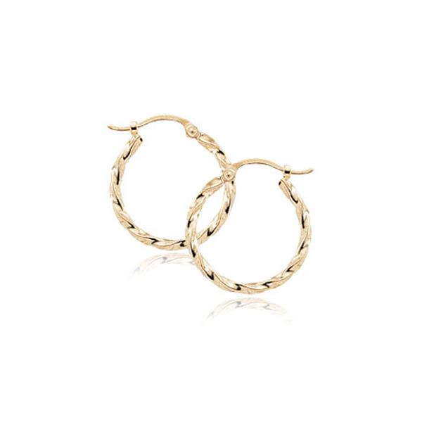 London Collection 14k Twisted Tube Hoop Earrings