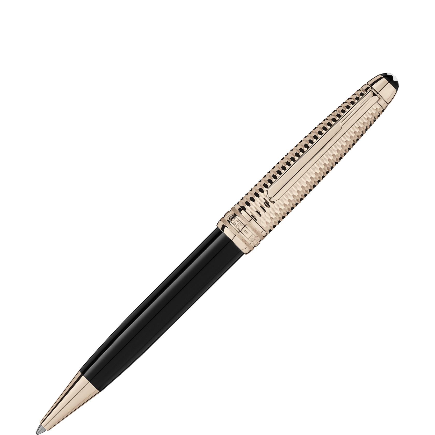 Montblanc Meisterstuck Doue Geometry Champagne Gold Coated Classique Ball Point Pen