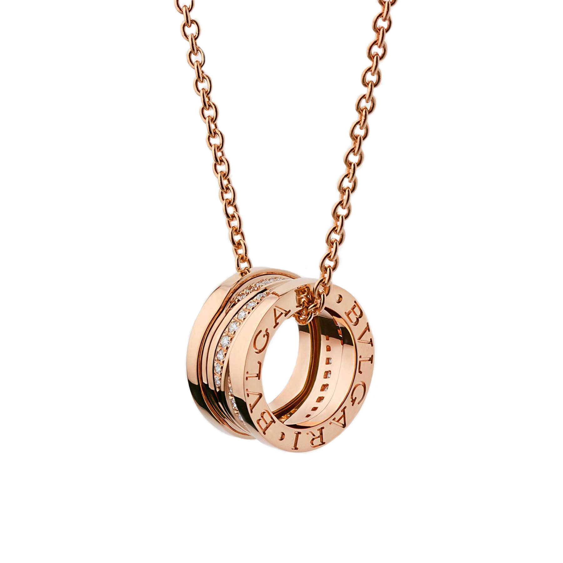 Bvlgari B.zero1 Rose Gold Diamond Pendant Necklace