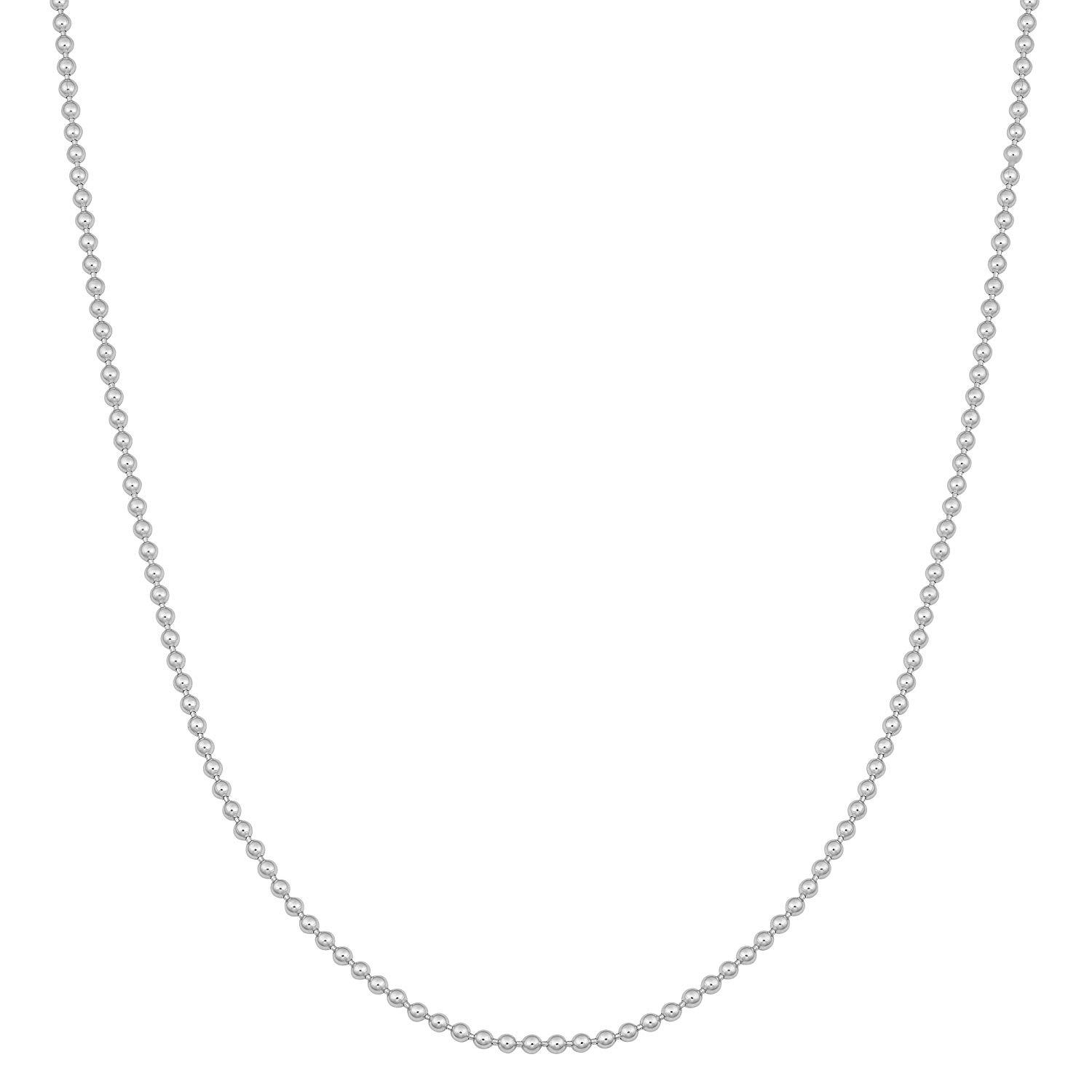 London Collection 14k White Gold Mini Ball Chain Necklace