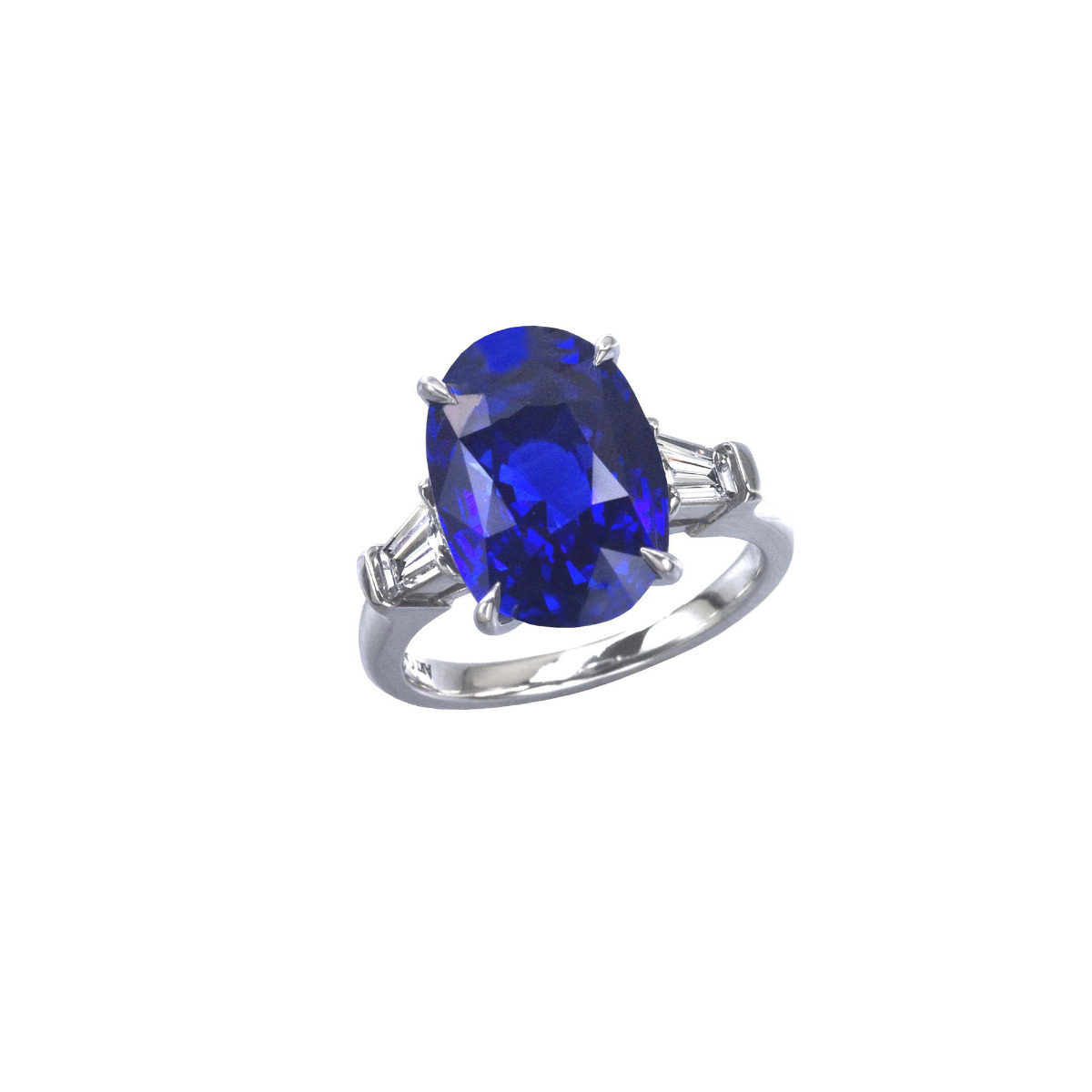 London Collection Platinum Diamond and Blue Sapphire Ring