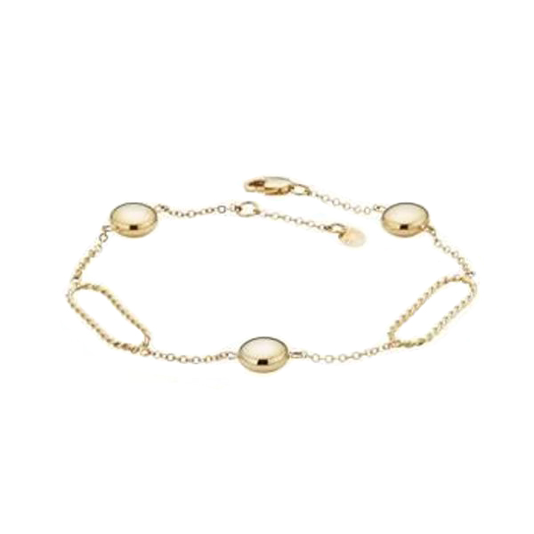 London Collection Yellow Gold Oval Twist and Bead Bracelet