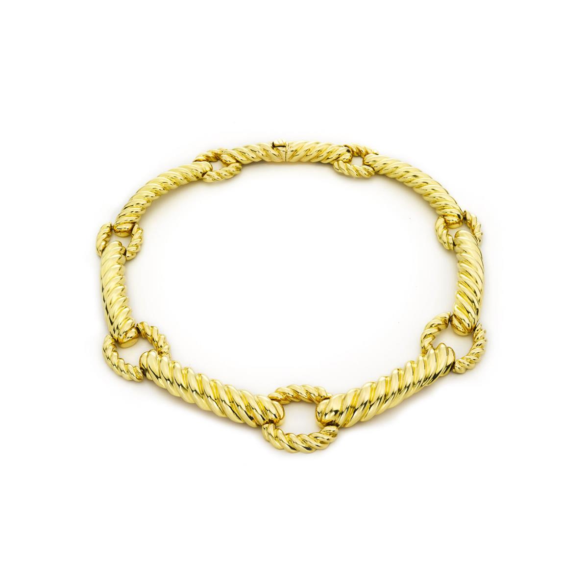 David Webb 57th Street 18k Rope Link Necklace