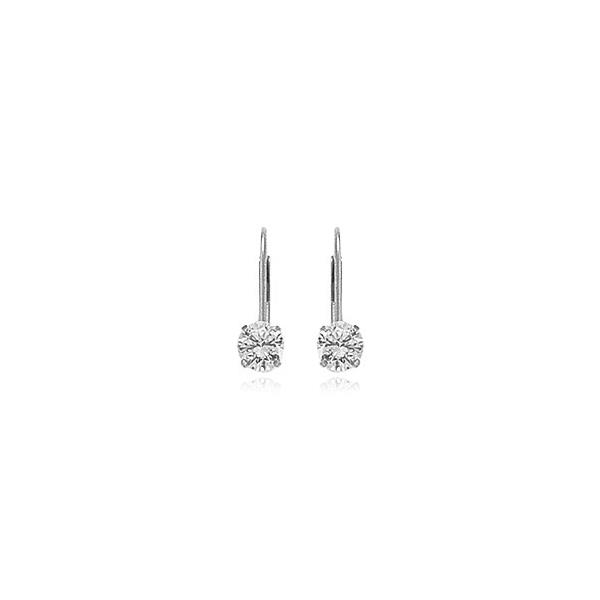 London Collection 14k White Gold Cubic Zirconia Drop Earrings