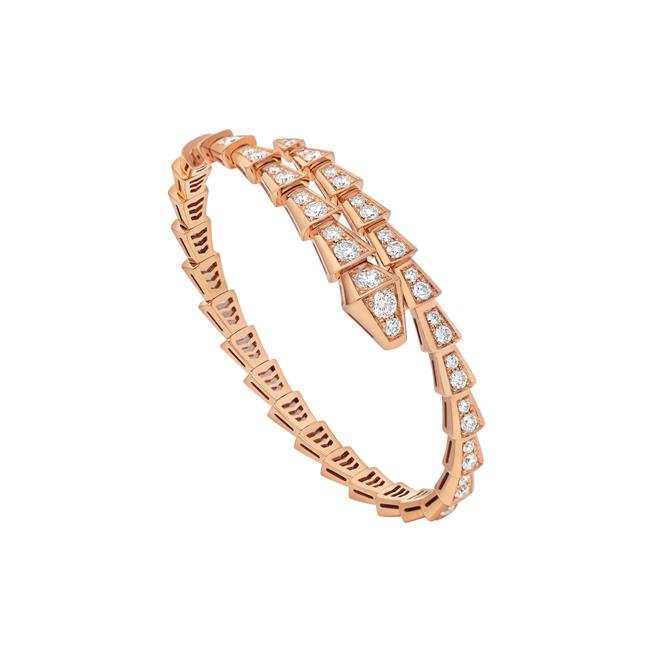 Bvlgari Serpenti Viper 18k Rose Gold Diamond Bracelet