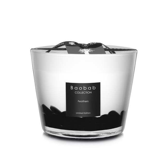 Baobab Collection Black Feathers Scented Candle Black Rose-Oud Wood Max 10