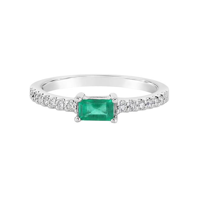 London Collection 14k White Gold Diamond And Gemstone Ring