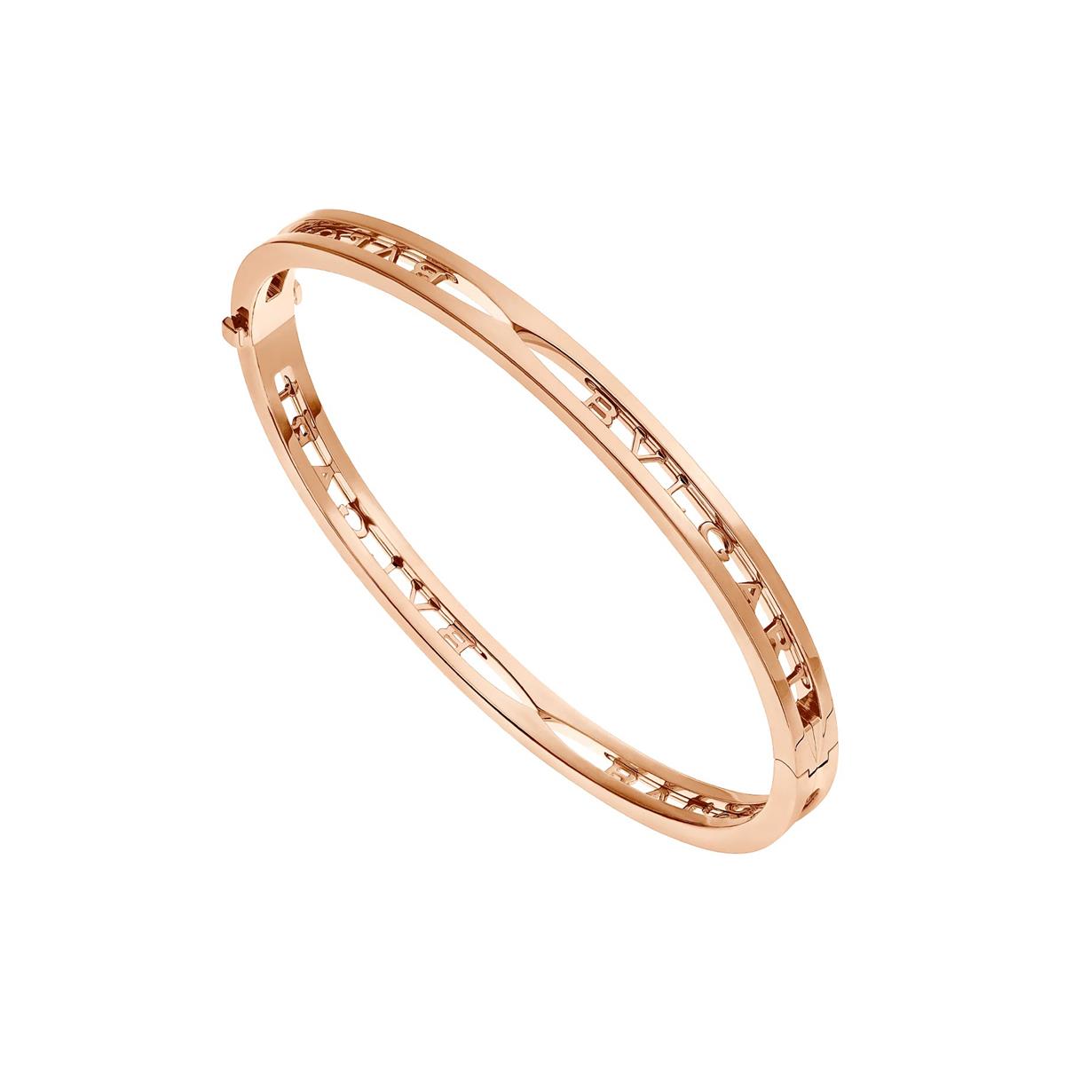 Bvlgari B.zero1 18k Rose Gold Logo Bangle Bracelet