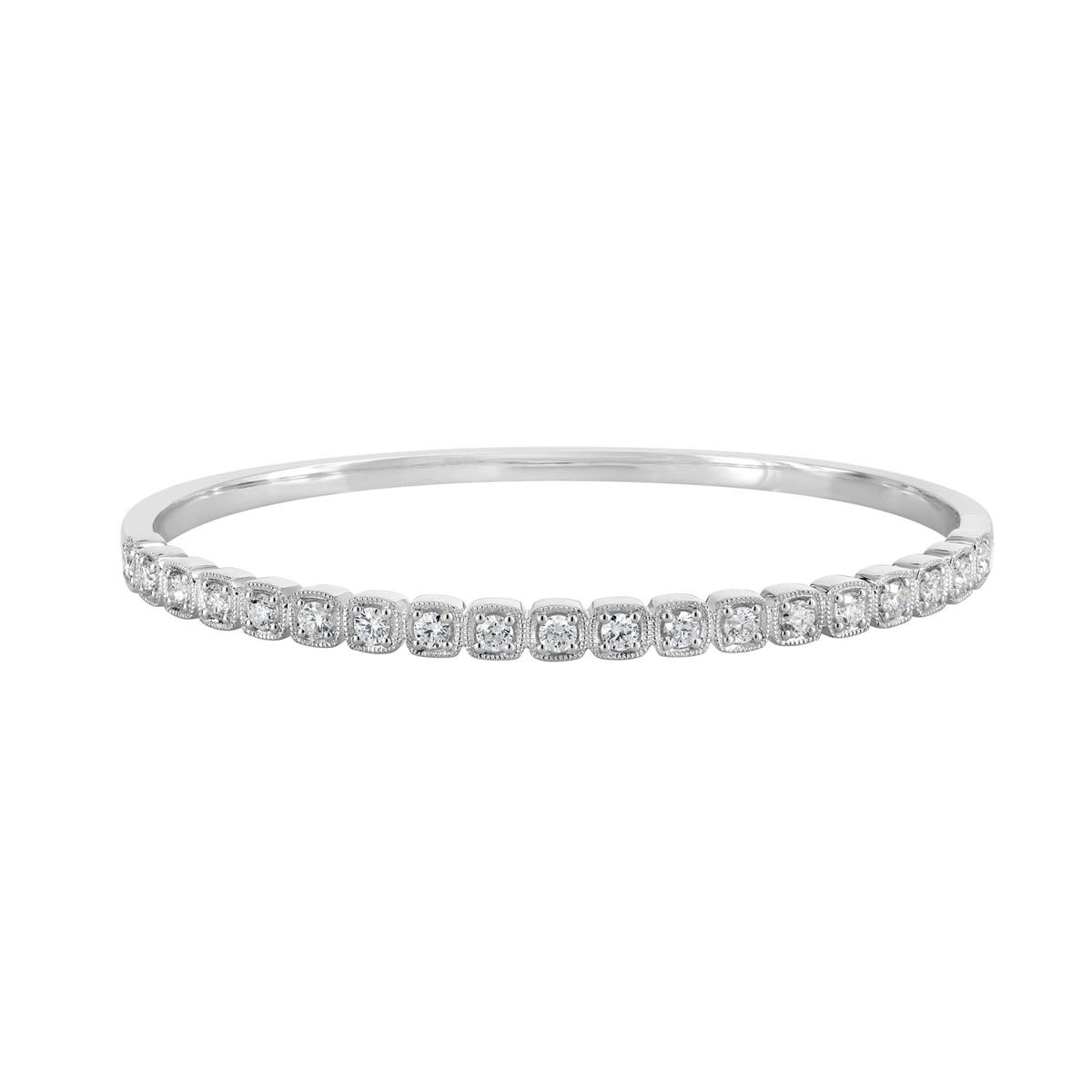 London Collection 18k Gold Half Way Diamond Bangle Bracelet