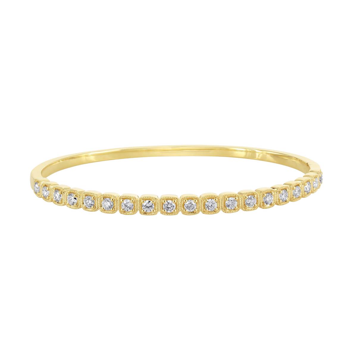 London Collection 18k Gold Half Way Diamond Bangle Bracelet