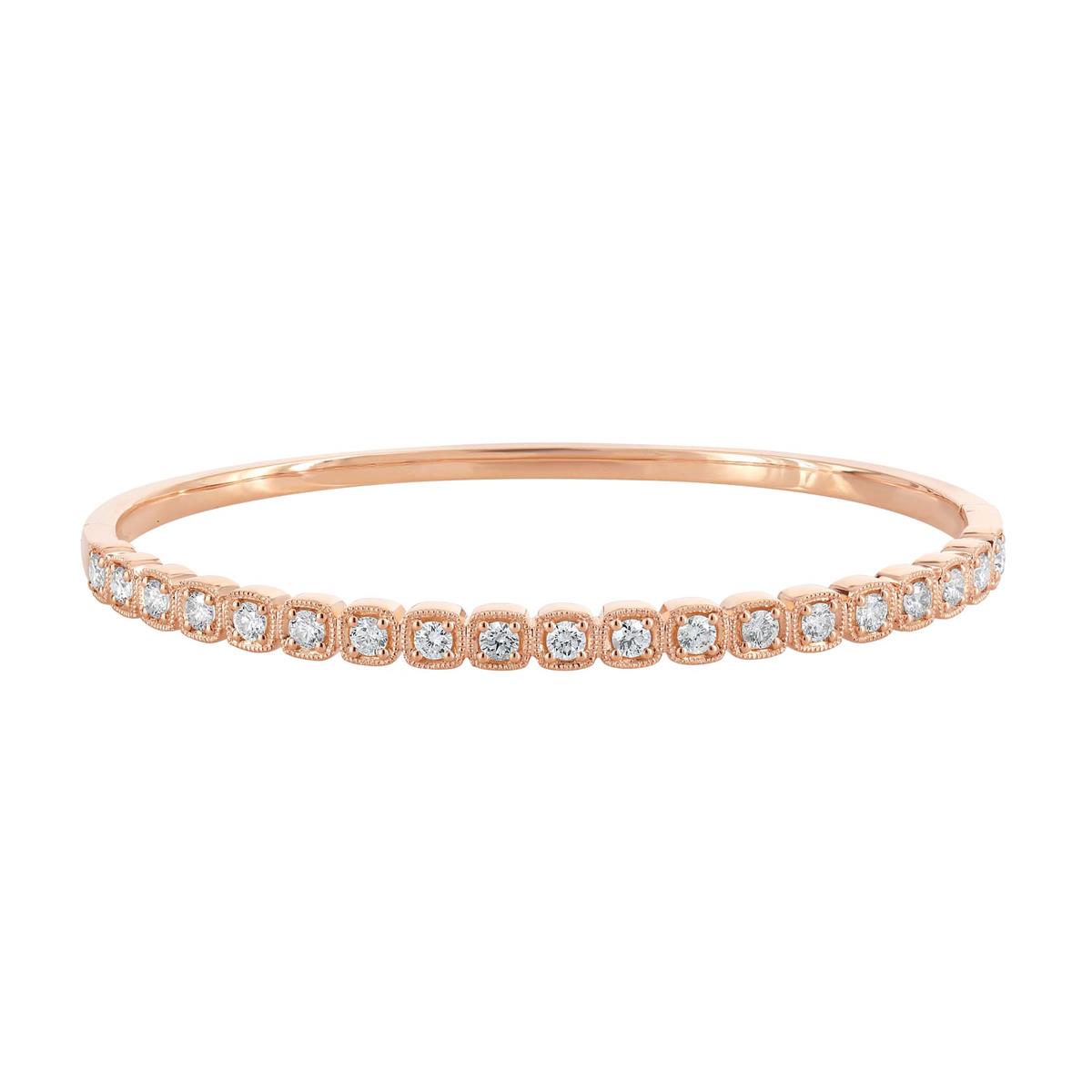 London Collection 18k Gold Half Way Diamond Bangle Bracelet