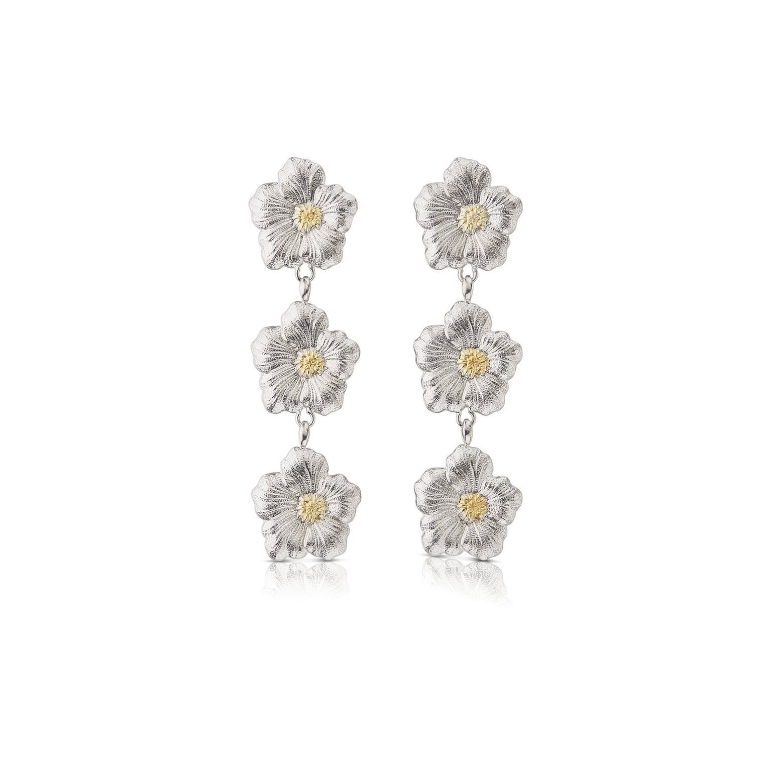 Buccellati Blossoms Gardenia Triple Drop Pendant Earrings