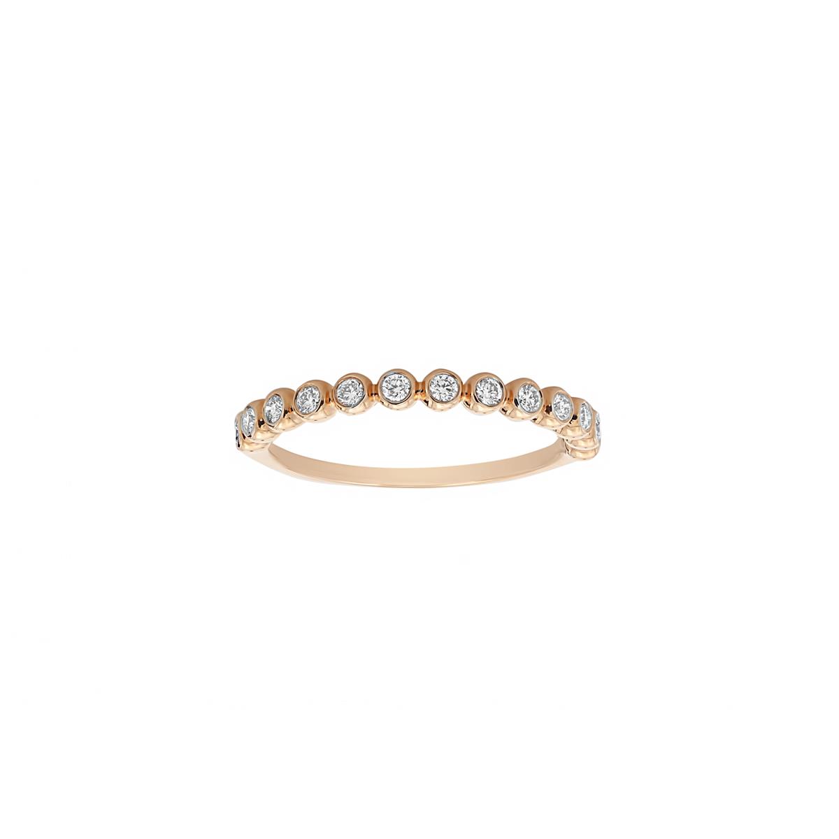 Henri Daussi Rose Gold Bezel Set Diamond Band