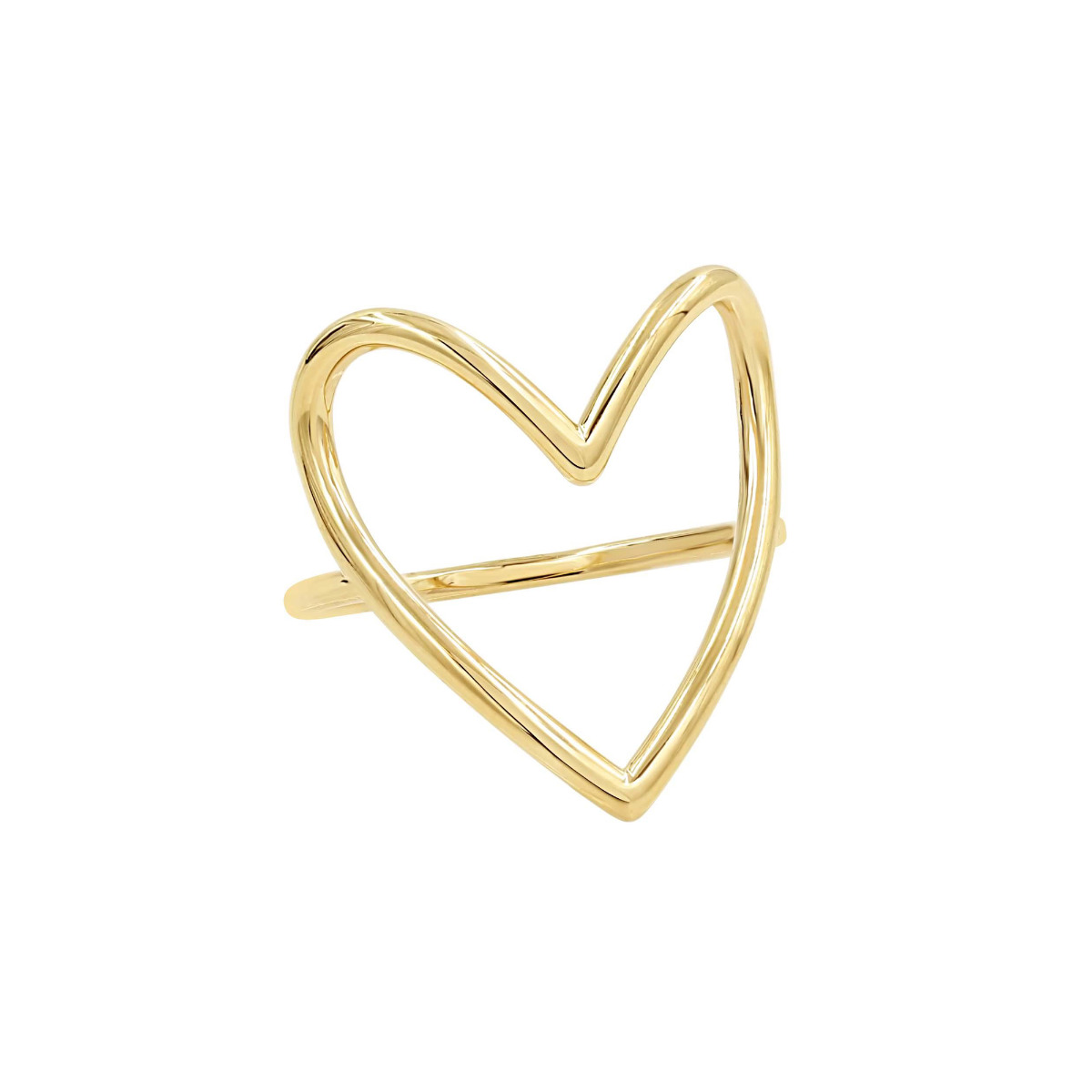 London Collection 14k Yellow Gold Extra Large Open Heart Ring