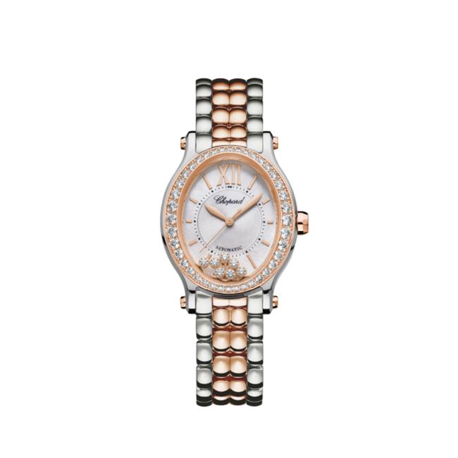 Chopard Happy Sport Oval Two Tone Diamond Watch