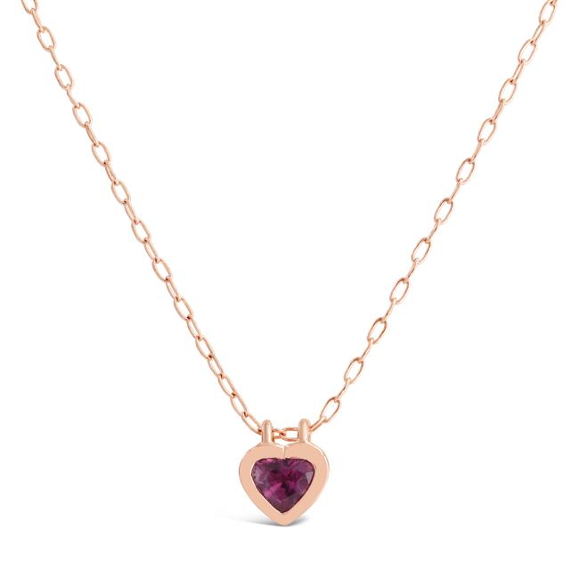 Jane Taylor 14k Rose Gold Pink Sapphire Heart Necklace