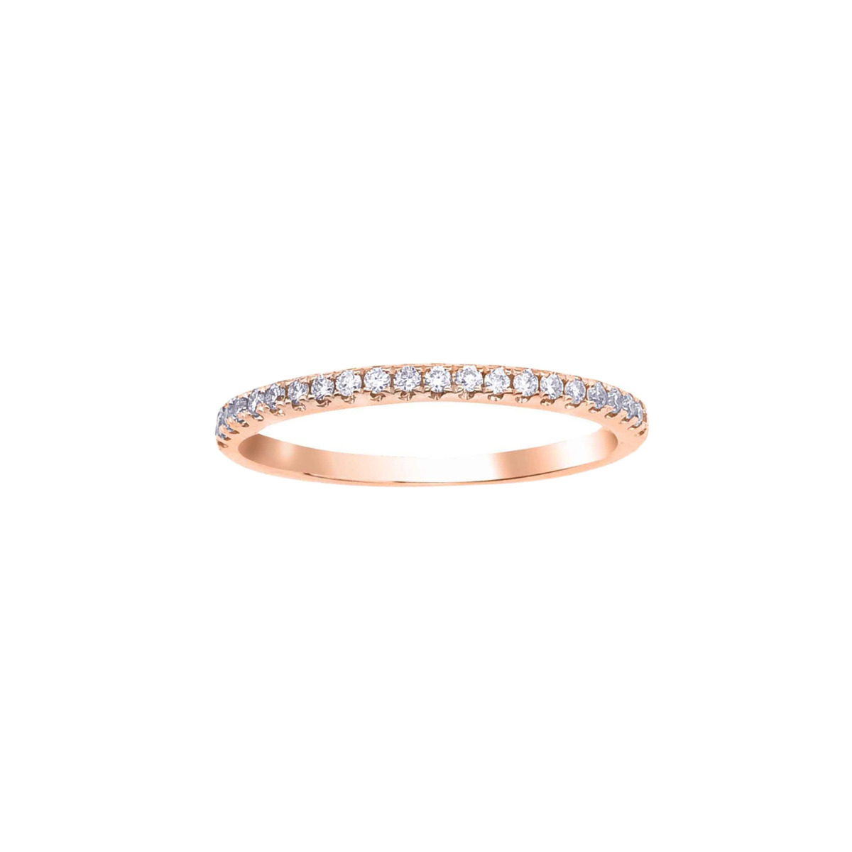 TWO By London 14k Rose Gold Diamond Halfway Wedding Band