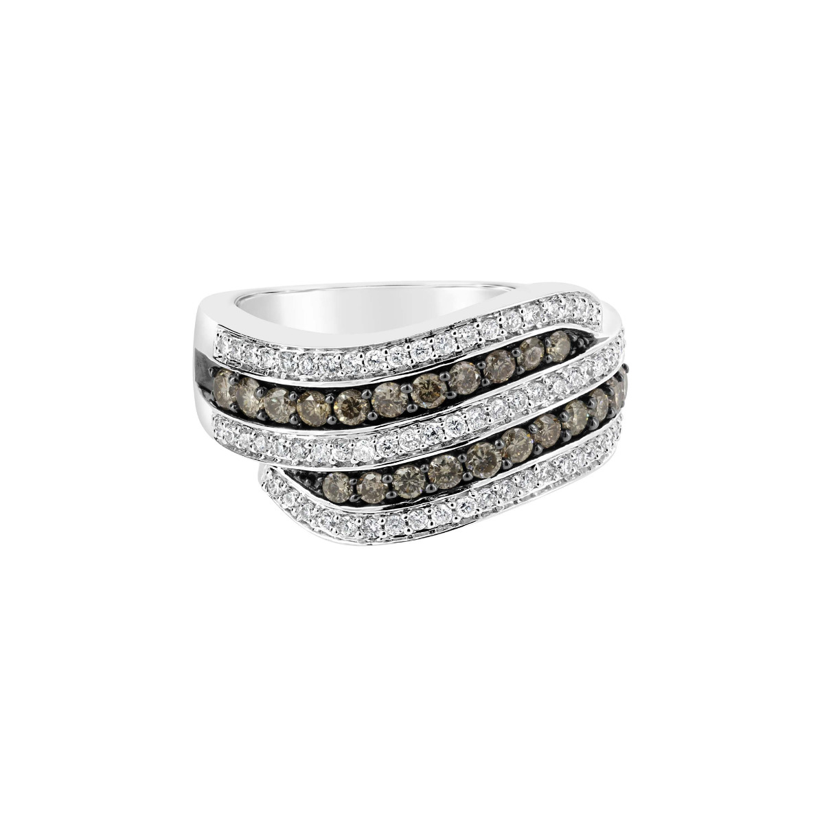 London Collection 14k White Gold Diamond 5 Row Ring