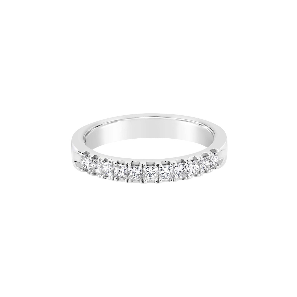 London Collection 14k White Gold Diamond 4 Prong Wedding Band