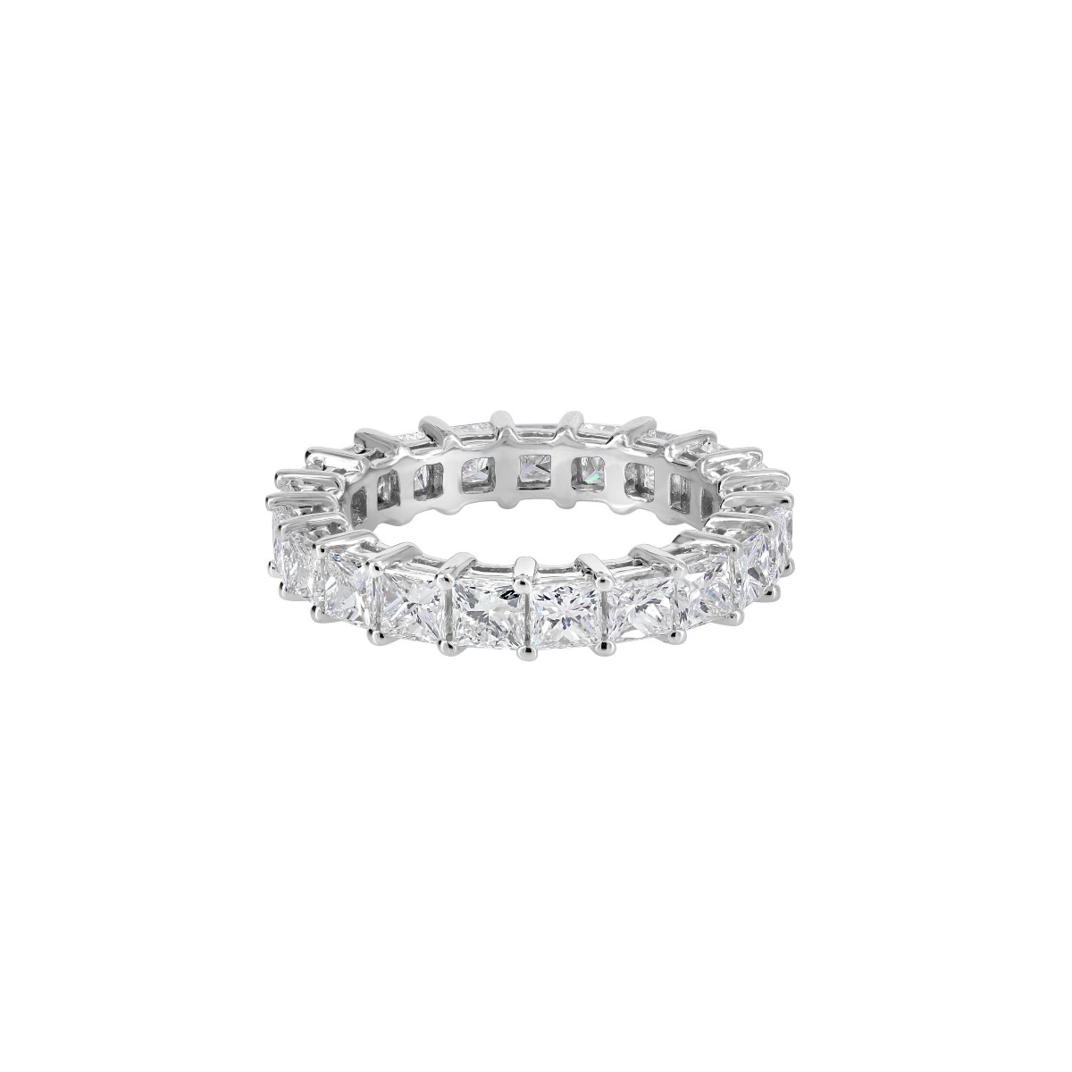 London Collection Platinum Princess Cut Diamond Eternity Band