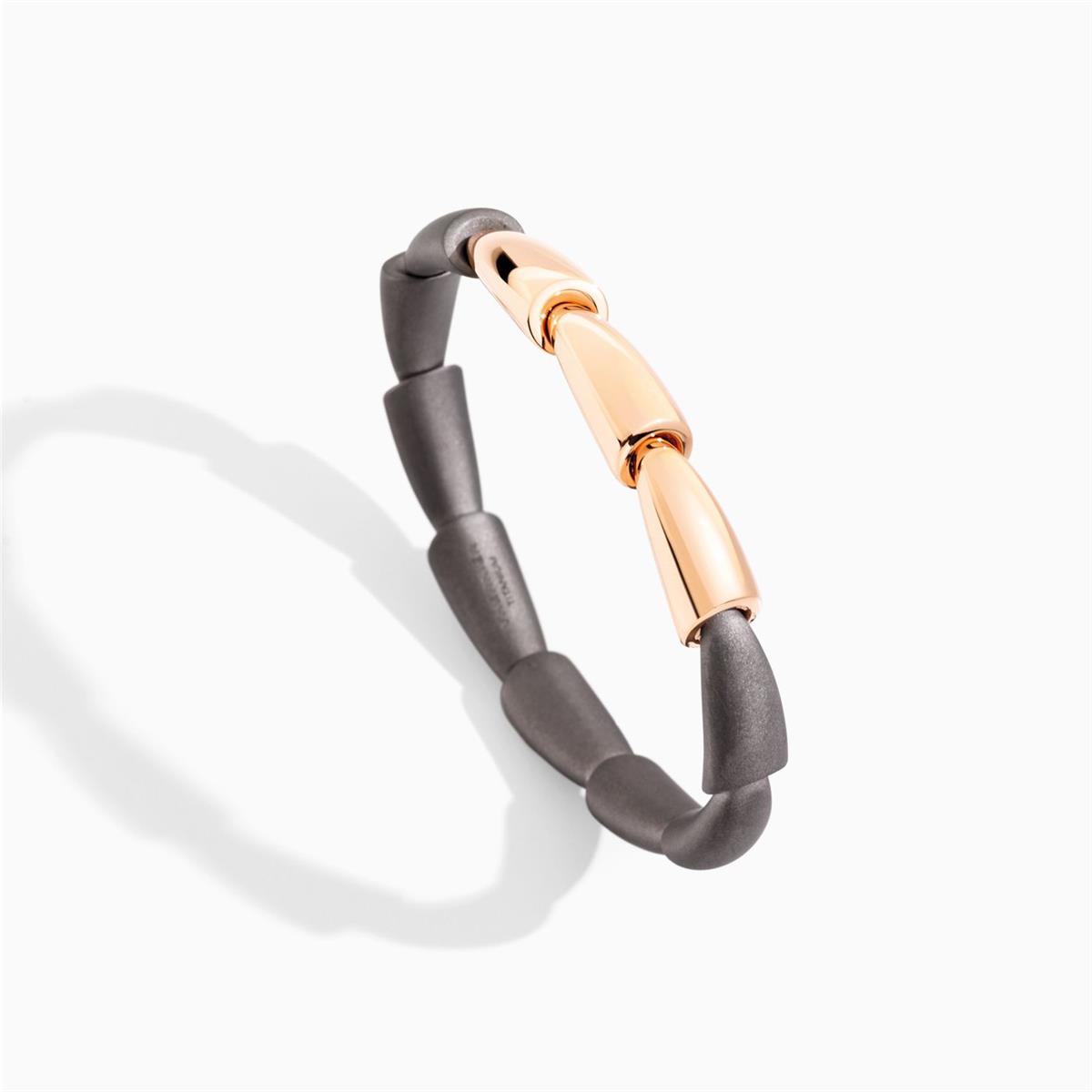 Vhernier Calla Media Titanium and 18k Rose Gold Bracelet