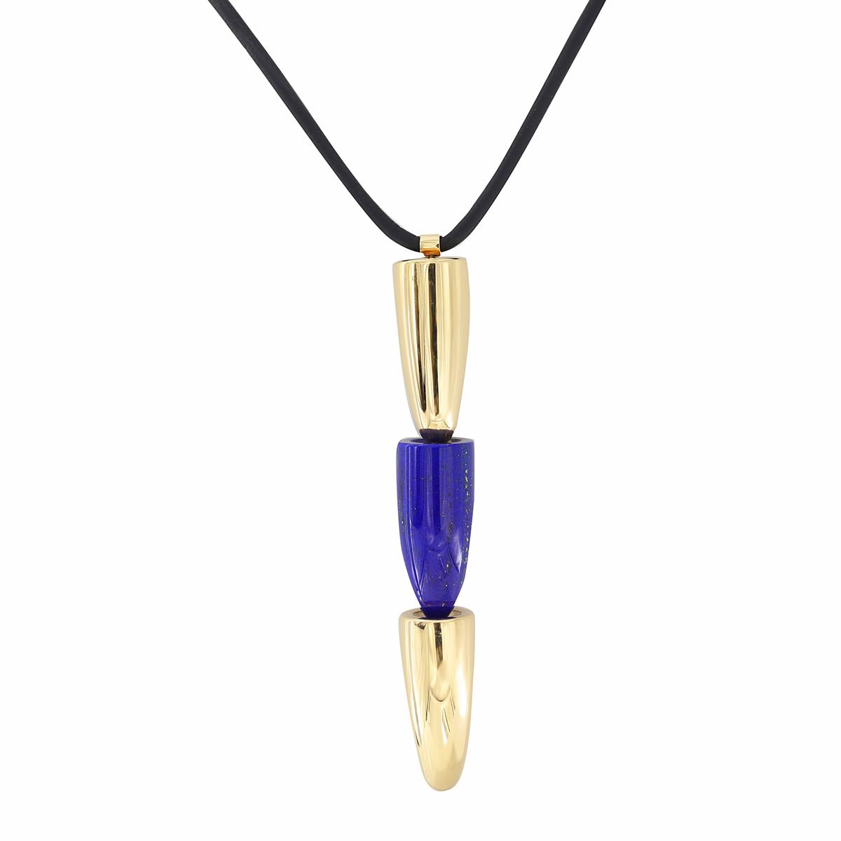 Vhernier Calla 18k Rose Gold and Lapis Pendant Necklace