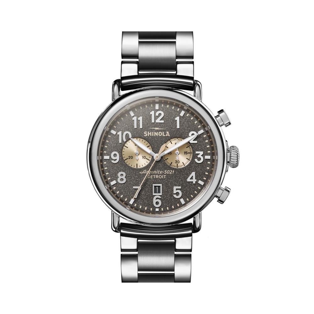 Shinola Runwell Chronograph 47mm Quartz Gray Bracelet