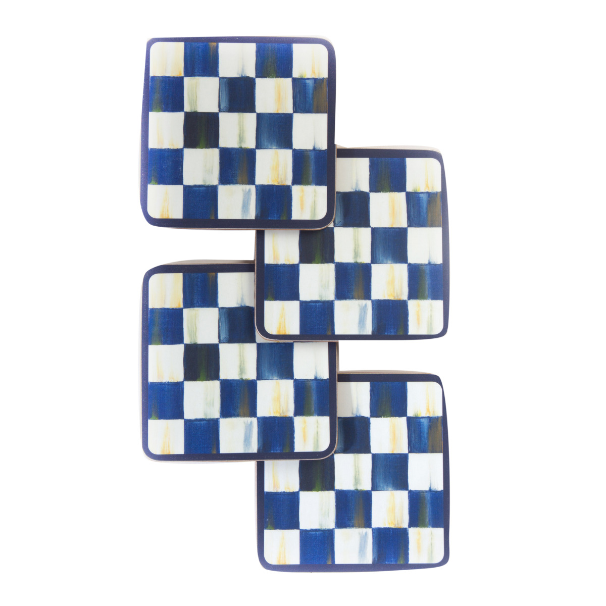 Mackenzie-Childs Royal Check Cork Back Coasters Set of 4