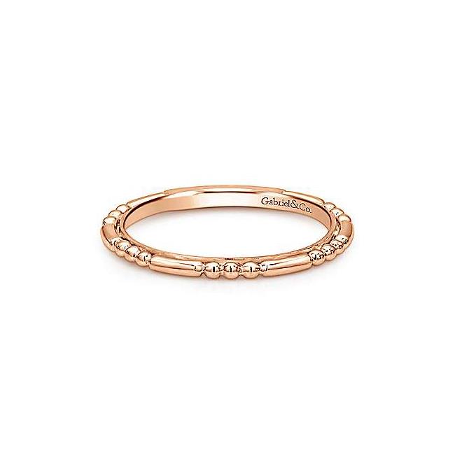 Gabriel & Co Rose Gold Beaded Stackable Band