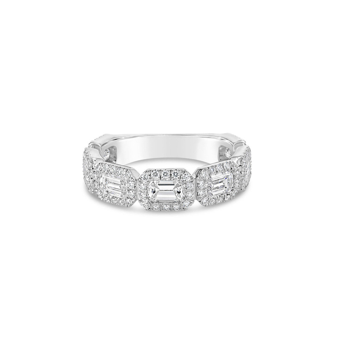 London Collection 18k White Gold and Diamond Octagonal Ring