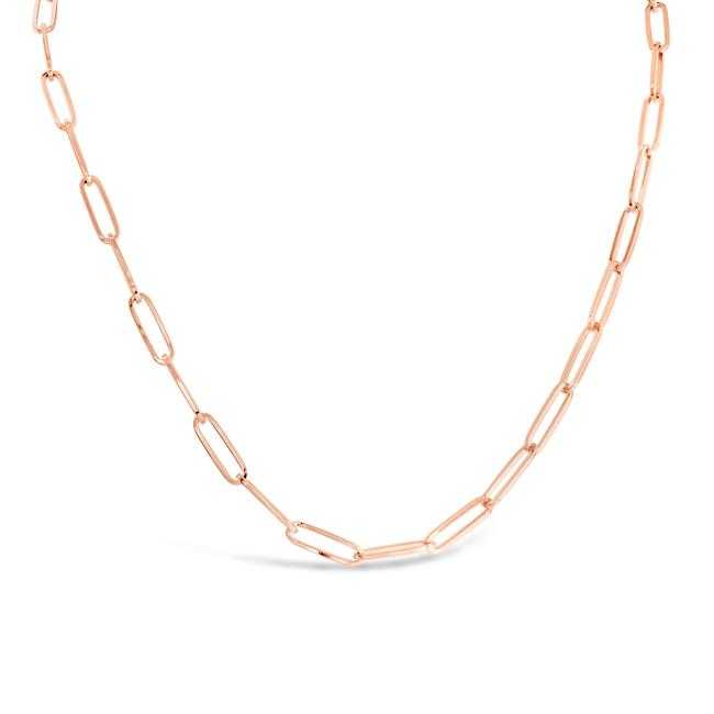 London Collection 14k Rose Gold Paper Clip Link Chain