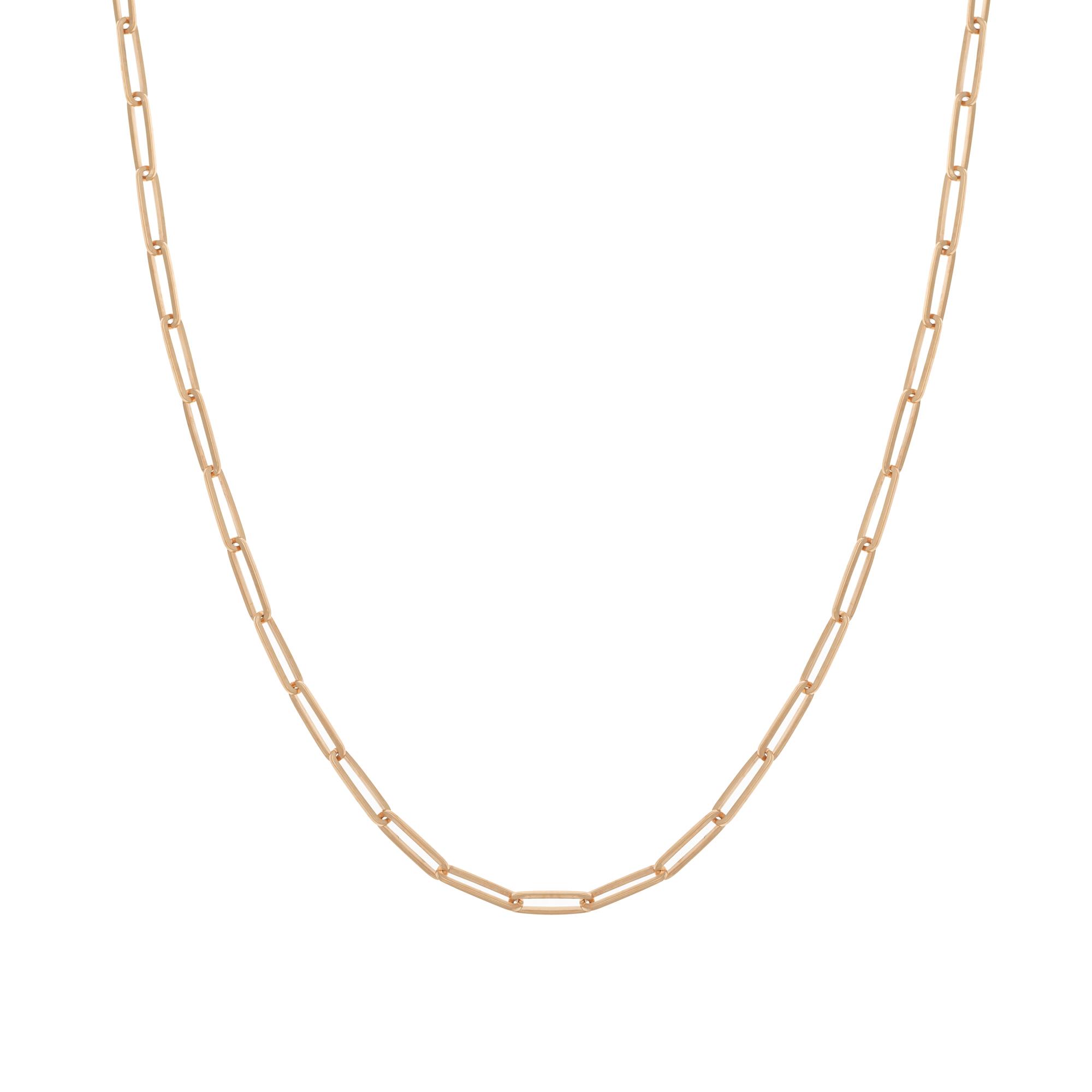 London Collection 14k Rose Gold 3.9mm Oblong Link 18" Chain