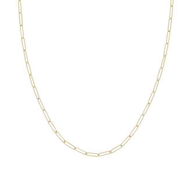 London Collection 14k Yellow Gold Elongated Paper Clip Link Necklace