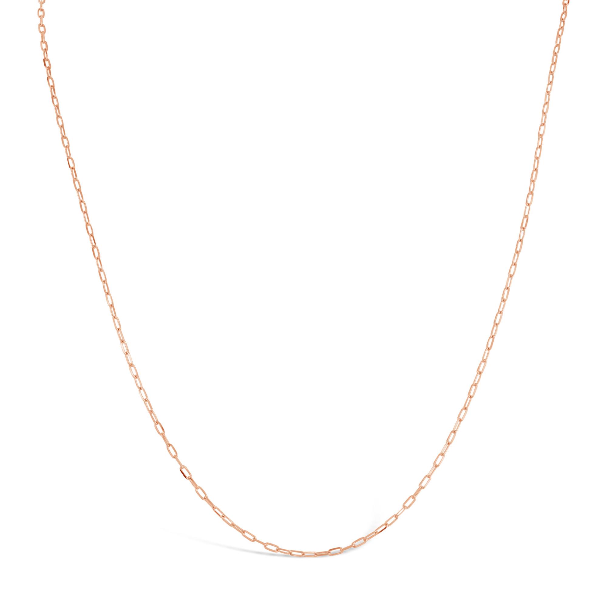 London Collection 14k Rose Gold 2mm Oval Link 36 Inch Necklace