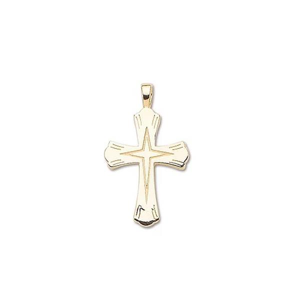 London Collection 14k Yellow Gold Large Flared Cross Pendant