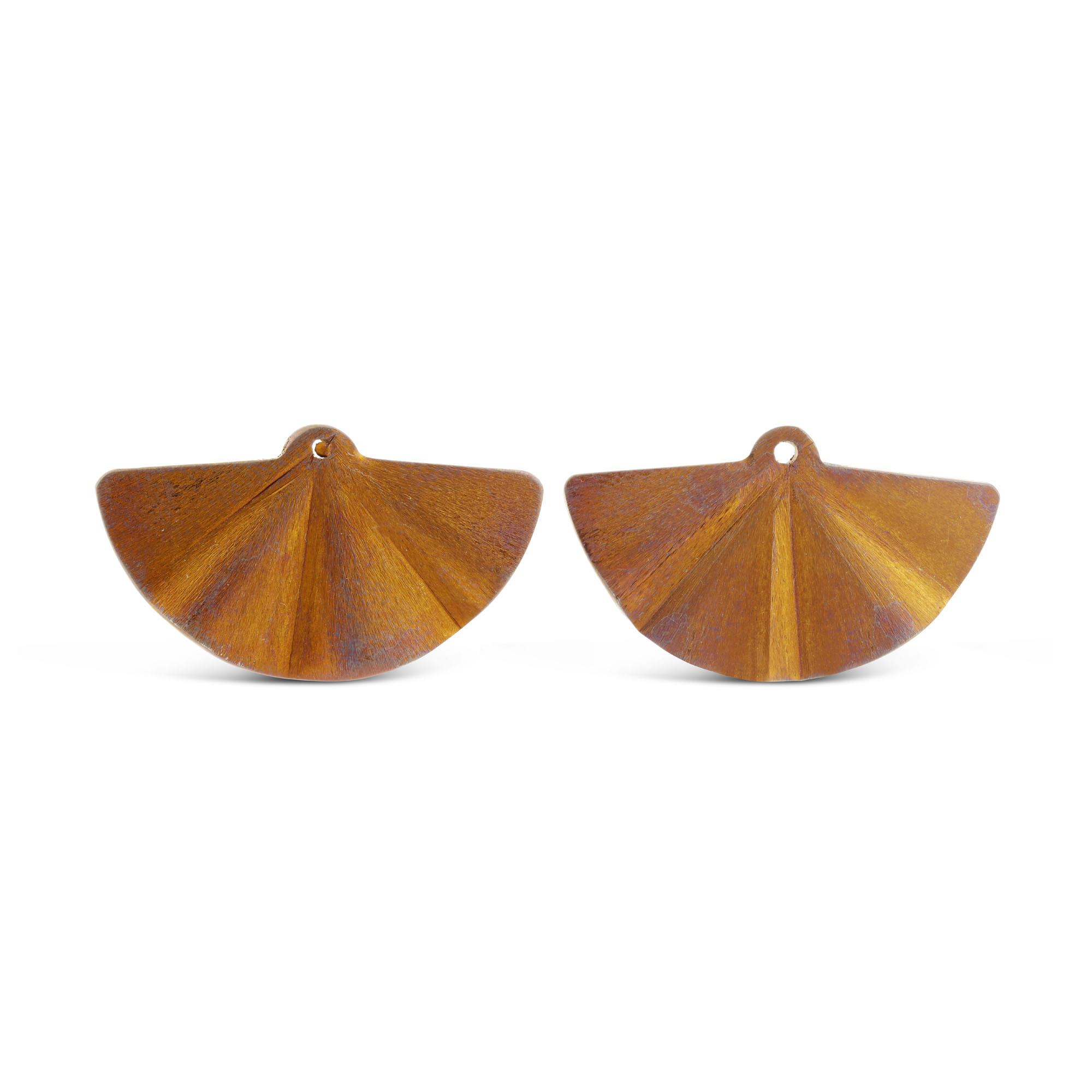 London Collection Copper Titanium Maiko Fan Earring Jackets