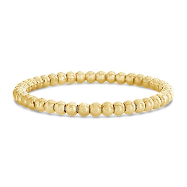 London Collection 18k Yellow Gold 5mm Beaded Stretch Bracelet