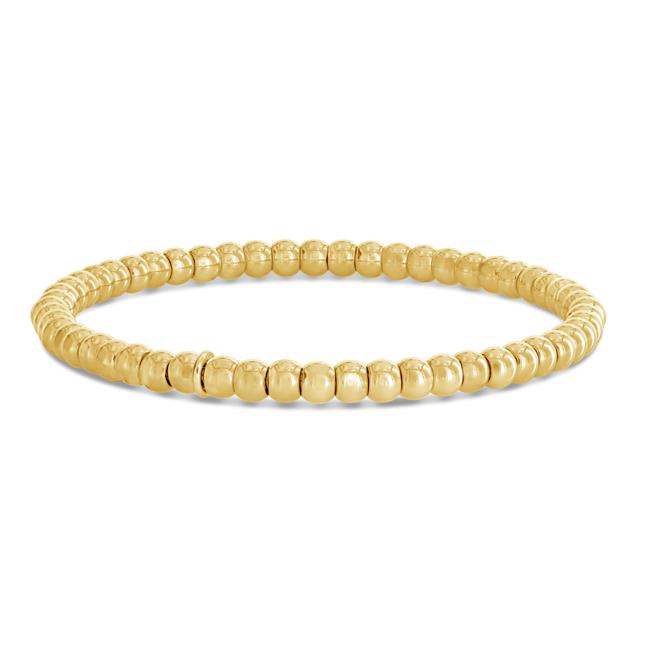 London Collection 18k Yellow Gold 4mm Beaded Stretch Bracelet