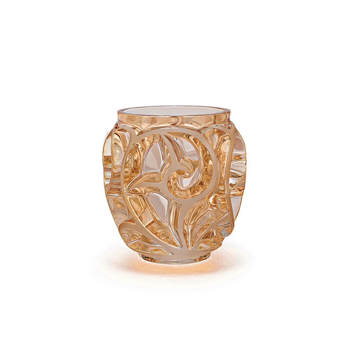 Lalique Tourbillons Gold Luster Small Vase