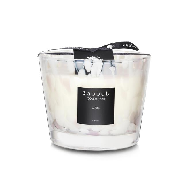 Baobab Collection White Pearls Scented Candle White Musk-Jasmine Max 10