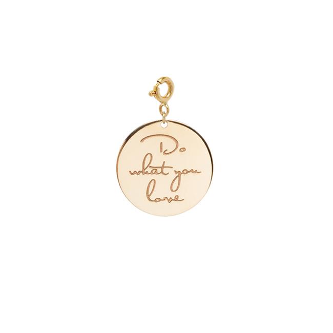 Zoe Chicco 14k Yellow Gold Engraved Do What You Love Disc Pendant