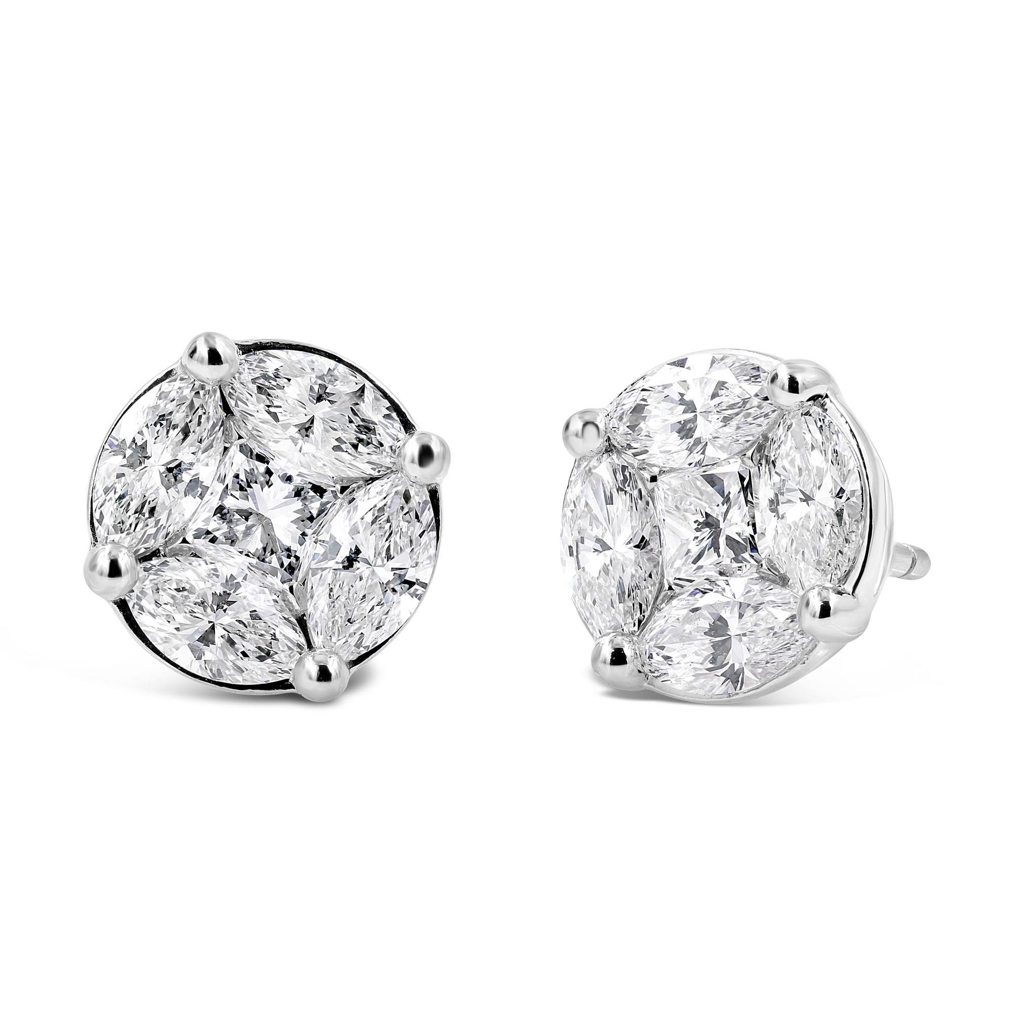 London Collection White Gold 2.60 Carat Diamond Illusion Studs