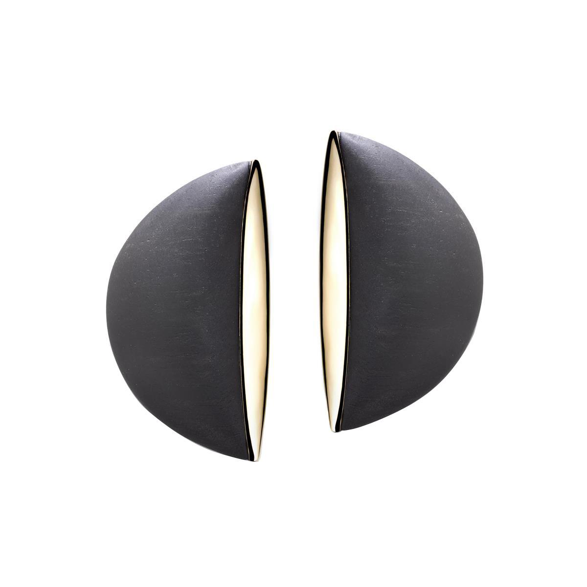 Vhernier Eclisse 18k Rose Gold and Jet Clip Earrings