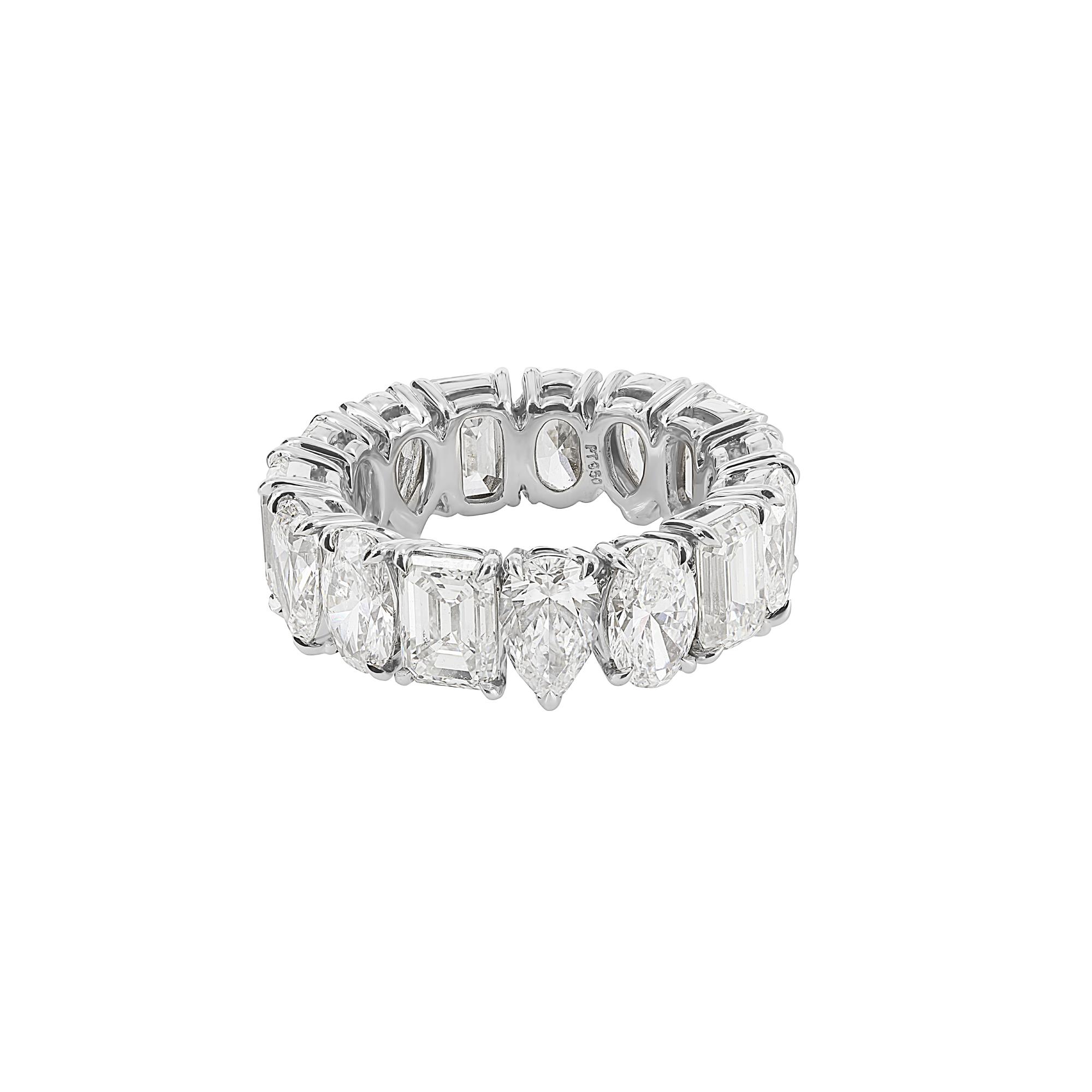 London Collection Platinum Mixed Shape Diamond Eternity Band